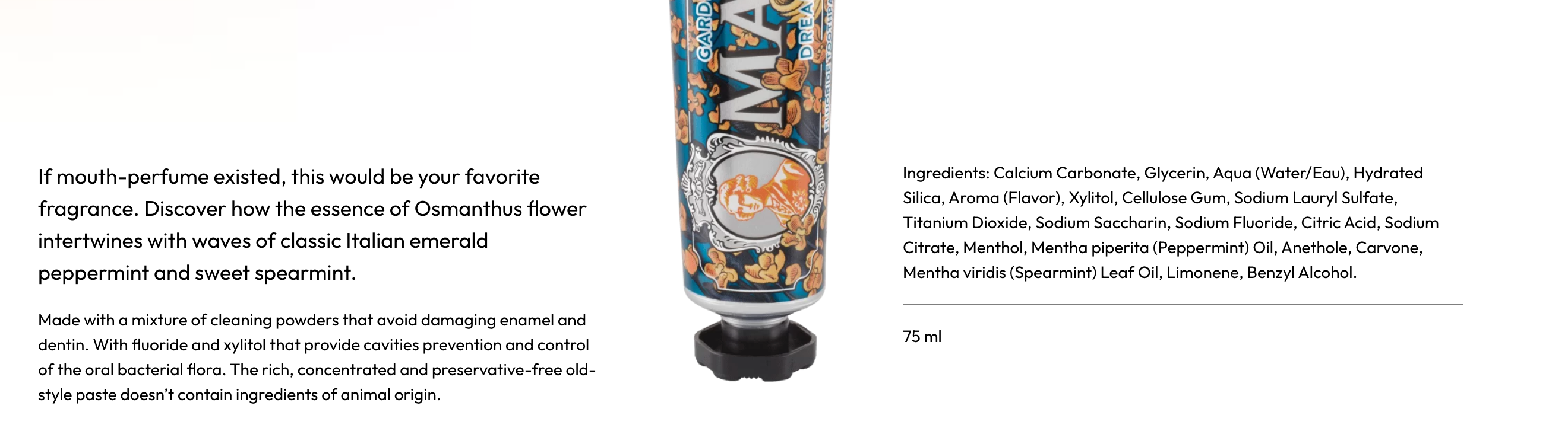MARVIS - 'Dreamy Osmanthus' Garden Collection Luxury Italian Toothpaste 75ml
