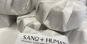 Organic Rose Geranium + Gingergrass Moisturiser Bar (Body Melt) - cotton wrapped